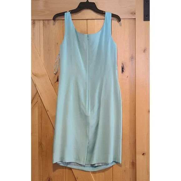 Liz Claiborne 100% Silk Dress Suit Blazer Lined Blue Size 10 2 Piece Office - Picture 4 of 16